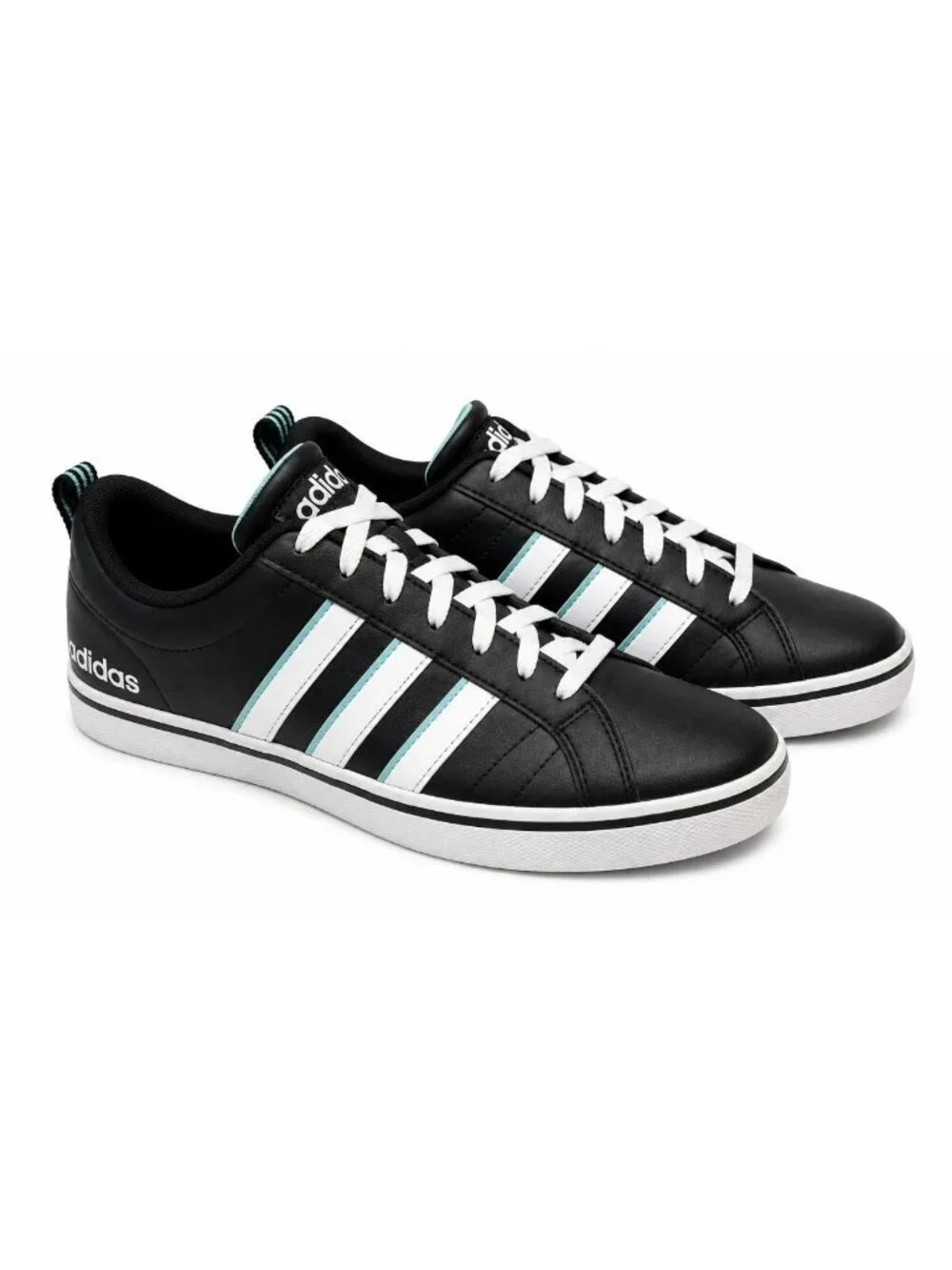 Adidas VS Pace Trainers sneaker Men’s 7 Black White Teal Women’s 8 Unisex